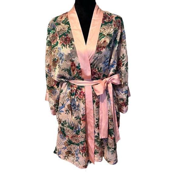 Vintage Victoria’s Secret Gold Label Sheer and Satin Robe O/S - Picture 2 of 10